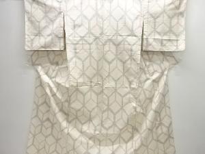 アンティーク　亀甲模様織り出し十日町紬単衣着物